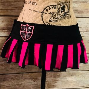 Pink & Black Micro Mini Skirt